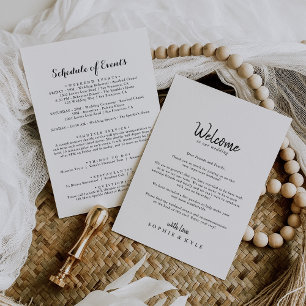 Carte Lettre de bienvenue Mariage moderne