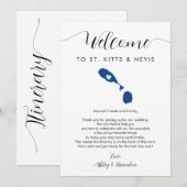 Carte Lettre de bienvenue Mariage St Kitts & Nevis Itiné (Devant / Derrière)