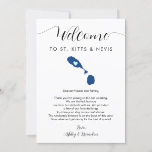 Carte Lettre de bienvenue Mariage St Kitts & Nevis Itiné
