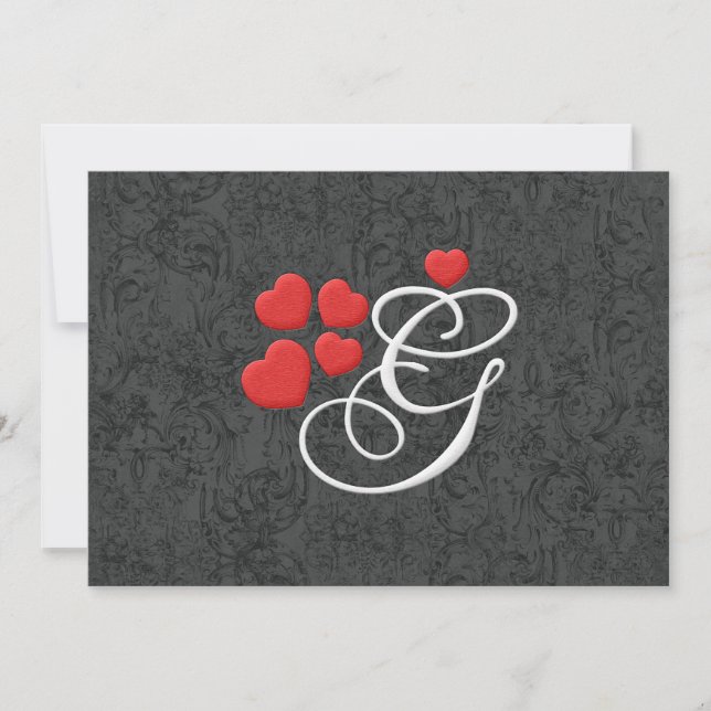 Carte Lettre de coeur élégante G (Devant)