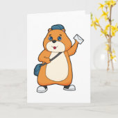Carte Lettre de facteur hamster (Fleur jaune)