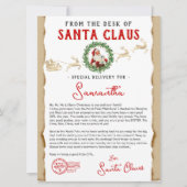 Carte Lettre de Noël du certificat Nice List de Père Noë (Devant)