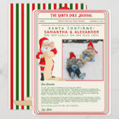 Carte Lettre de Noël du journal Père Noël North Pôle (Devant / Derrière)