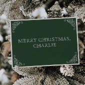 Carte Lettre de Noël du Père Noël Vert Enchantant