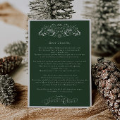 Carte Lettre de Noël du Père Noël Vert Enchantant