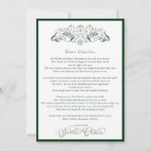 Carte Lettre de Noël du Père Noël Vert Enchantant (Dos)