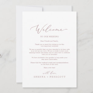 Carte Lettre d'or Rose et itéraire de bienvenue