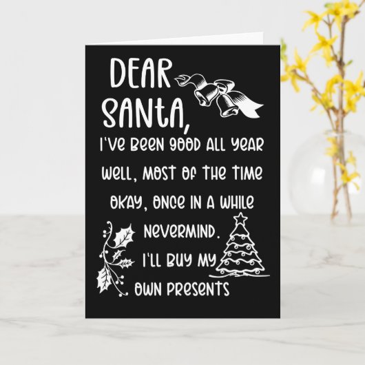 Carte Lettre drôle à Père Noël Noël Cadeaux de Noël (Fleur jaune)