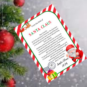 Carte Lettre du Noël du Père Noël