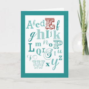 Carte Lettre E Nom initial Alphabet Anniversaire Turquoi