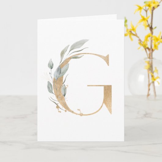 Carte Lettre G monogramme (Fleur jaune)