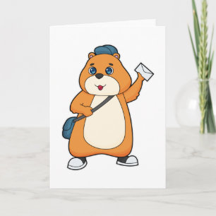 Carte Lettre hamster Postman