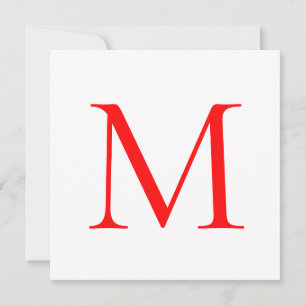 Carte Lettre initiale rouge blanc monogrammed profession