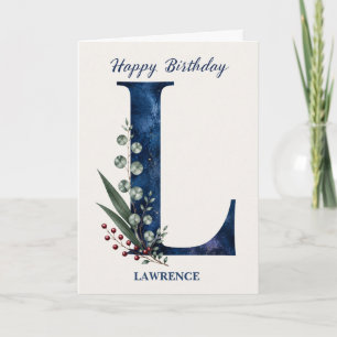Carte Lettre L Anniversaire pour lui Personnalisé Nom Bl