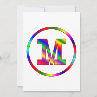 Carte Lettre M arc-en-ciel