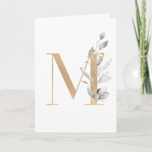 Carte Lettre M Monogramme