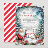 Carte Lettre Magique de Père Noël (Devant / Derrière)