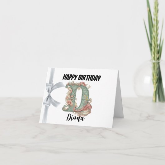 Carte Lettre monogramme "D" Joyeux anniversaire (Devant)