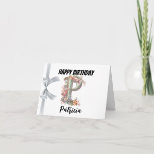 Carte Lettre monogramme "P" Joyeux anniversaire