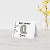 Carte Lettre monogramme "Q" Joyeux anniversaire (Fleur jaune)