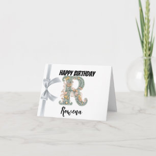 Carte Lettre monogramme "R" Joyeux anniversaire