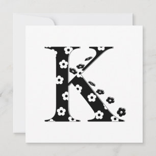 Carte LETTRE Motif Fleur K