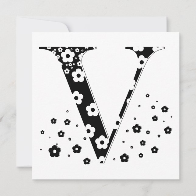 Carte LETTRE Motif Fleur V (Devant)