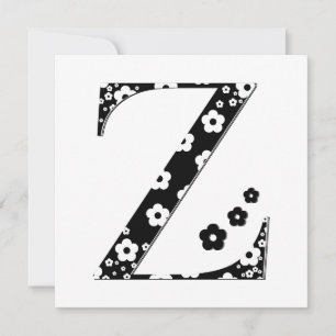 Carte LETTRE Motif Fleur Z