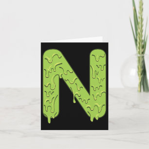 Carte Lettre N Alphabet Initiales Costume d'Halloween En