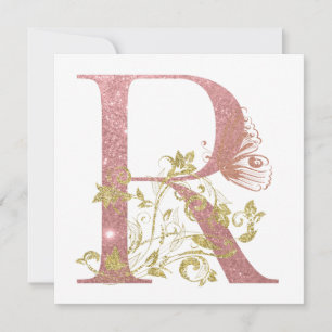 Carte Lettre Parties scintillant rose Fancy R Carré Cart