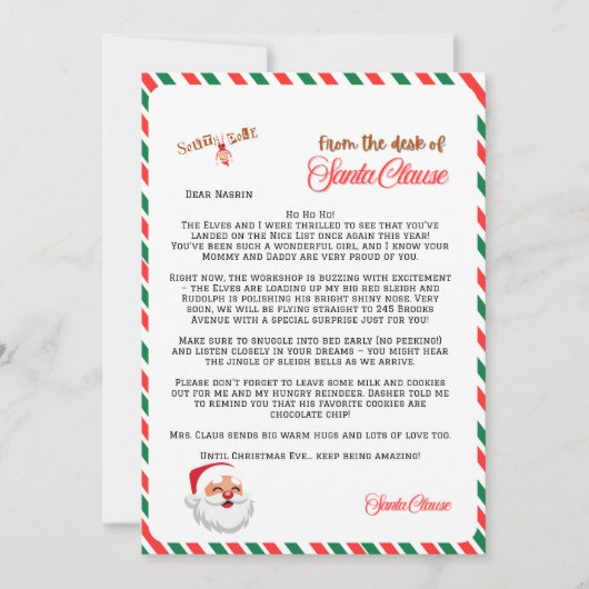 Carte Lettre personnalisée (Devant)