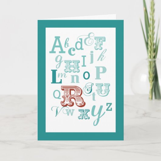 Carte Lettre R initiale nom alphabet anniversaire sarcel (Devant)