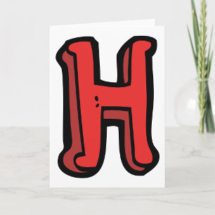 Carte Lettre rouge gras H Fun Alphabet