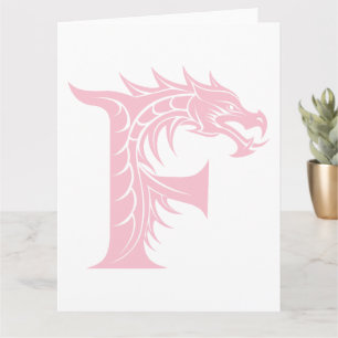 Carte LETTRE STYLE dragon F, Alphabet dragon, Monogramme