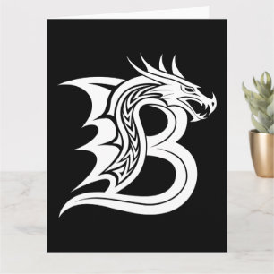 Carte LETTRE STYLÉE DE Dragon B, Alphabet DE Dragon, Mon
