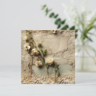 Carte Lettre vintage d'amour parchemin avec fleurs (3)