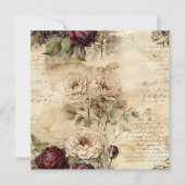 Carte Lettre vintage d'amour parchemin avec fleurs (7) (Devant)