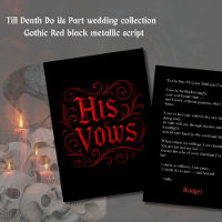 Lettre Vow gothique rouge et Mariage noir - ses va