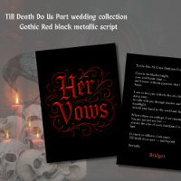 Lettre Vow gothique rouge et noire Mariage - Ses V