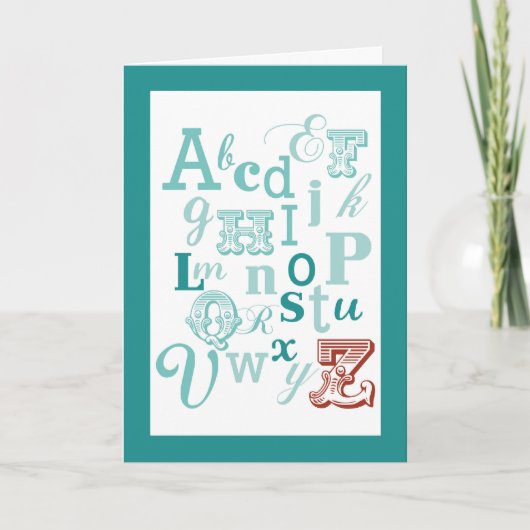 Carte Lettre Z Initiale Nom Alphabet Anniversaire Sarcel (Devant)