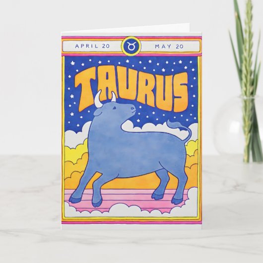 Carte lettrepresse Taureau (Devant)
