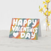 Carte Lettres bulles Valentine Muted Rainbow Stripes (Fleur jaune)