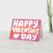 Carte Lettres bulles Valentine rose Curvy Retro Stripes (Devant)