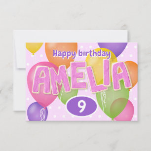 Carte lettres coupures roses cookies Anniversaire Amelia