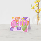 Carte lettres coupures roses cookies Olivia anniversaire (Fleur jaune)