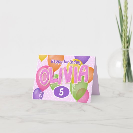 Carte lettres coupures roses cookies Olivia anniversaire (Devant)