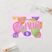 Carte lettres coupures roses cookies Olivia anniversaire (Devant/Arrière en situation)