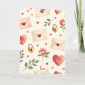 Carte Lettres d'amour romantiques Saint-Valentin coeurs (Dos)