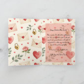 Carte Lettres d'amour romantiques Saint-Valentin coeurs (Intérieur)