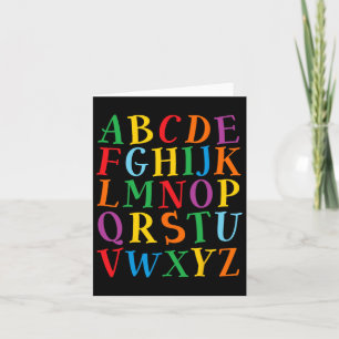 Carte Lettres de couleur drôles Alphabet Apprendre Abcs